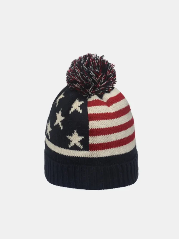 Roll Rim US Flag Knit Hat - Image 5