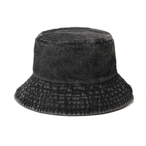 Washed denim fisherman hat for men and women in summer, Korean version, Japanese art, old flat top sunshade cloth hat, sun protection basin hat - Image 4