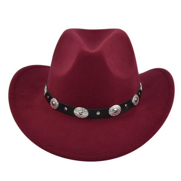 Classic Cowboy Hat Vintage Jazz Hat National Style Fur Top Hat Felt Hat Vintage Imitation Sheep Hat Cowboy Hat - Image 10