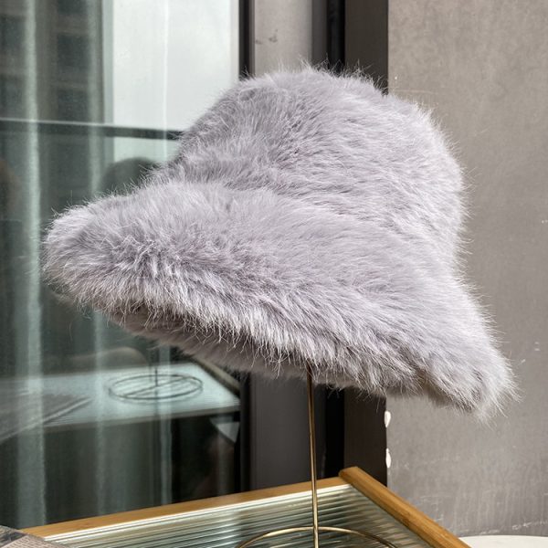 Versatile long haired fisherman hat, Korean version, face enhancing small bucket hat, warm and thick basin hat - Image 14