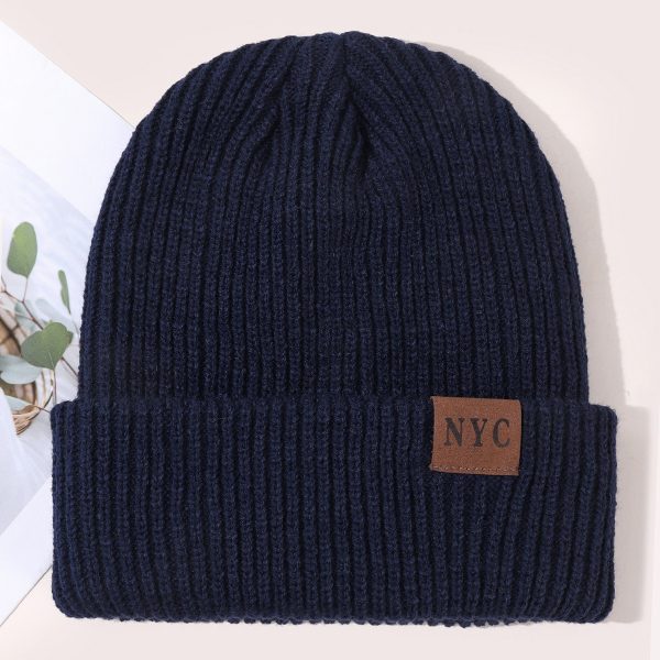 Autumn And Winter New Hat General Solid Color Flip Edge Warm Windproof Knitted Cap - Image 6