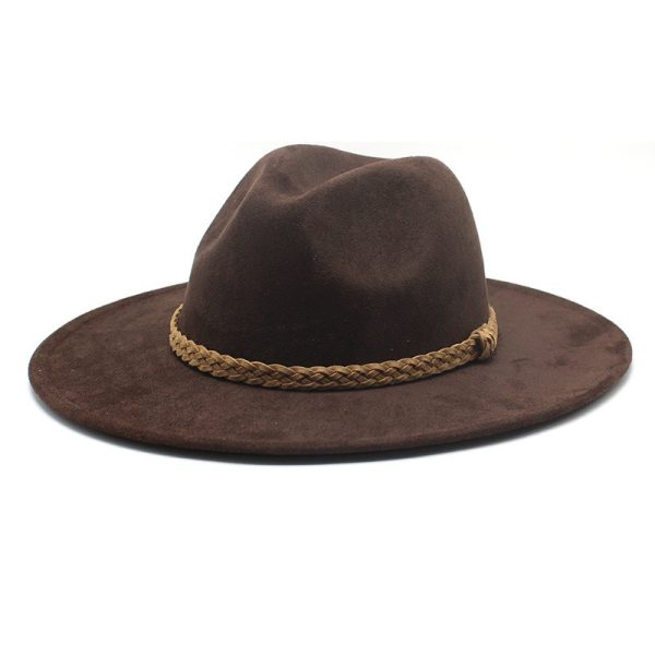 Western Cowboy Hat Sun Shade Sun Shield Hat Mens And Womens Suede Casual Versatile Knight Hat - Image 8