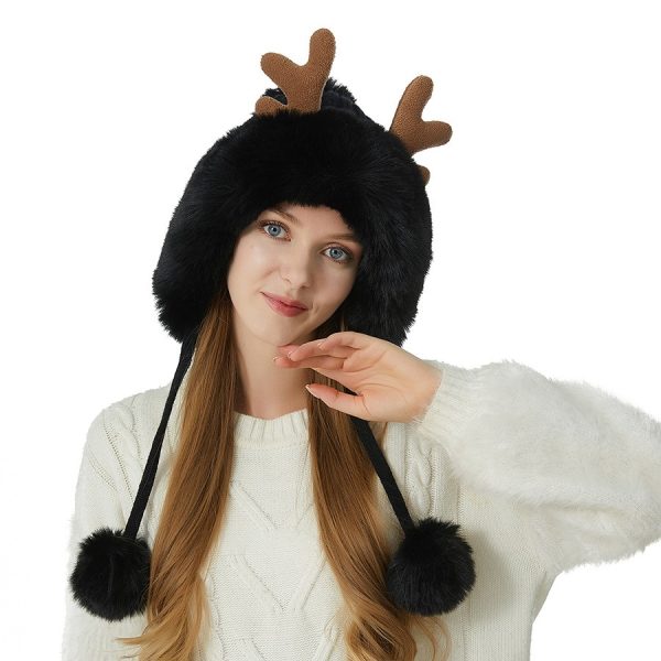 Cute Deer Horn Three Wool Ball Knitted Hat, European and American Autumn and Winter Warmth, Plushed Wool Hat, Fashion and Leisure - Image 8