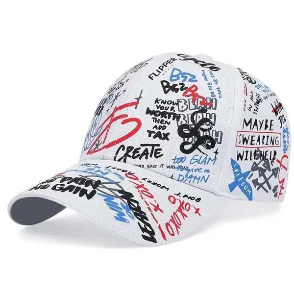 fashion Letter Baseball Cap Graffiti Sun Hip Hop Cap Visor Spring Hat Men Adjustable Snapback Cotton Cap For Women Men Hats - Image 6