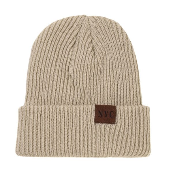 Autumn And Winter New Hat General Solid Color Flip Edge Warm Windproof Knitted Cap - Image 9