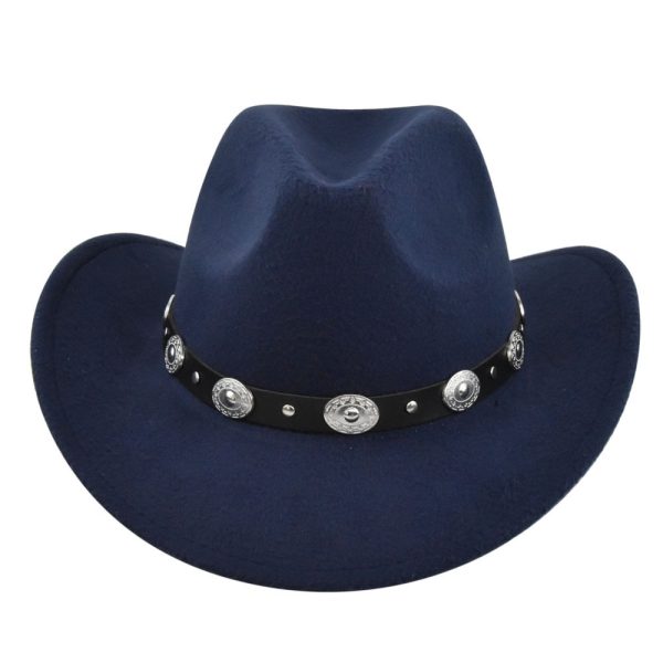 Classic Cowboy Hat Vintage Jazz Hat National Style Fur Top Hat Felt Hat Vintage Imitation Sheep Hat Cowboy Hat - Image 16