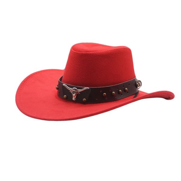 British style Western cowboy hat with raised brim for men and women, ethnic style hat - Image 6