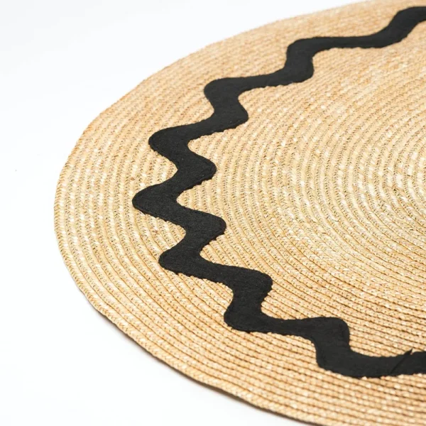 New Patch Large Brim Straw Hat Ladies Flat Top Oversized Beach Hat Sun Hat Fashion Fadora Hat For Woman Catwalk Straw Hat Cape - Image 6