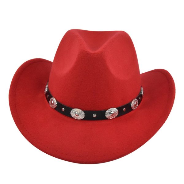 Classic Cowboy Hat Vintage Jazz Hat National Style Fur Top Hat Felt Hat Vintage Imitation Sheep Hat Cowboy Hat - Image 11