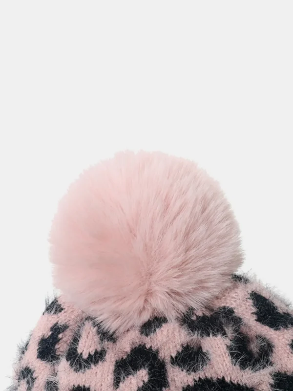 Leopard Hat with Pompom - Image 3