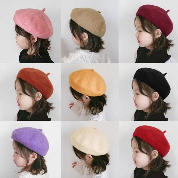Wool Baby Girl Hat Winter Autumn Kids Beret Hat for Girls Accessories Fashion Baby Cap Infant Stuff 2-8Y - Image 4