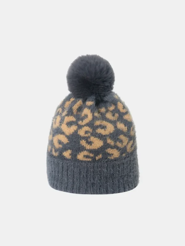 Leopard Hat with Pompom - Image 4