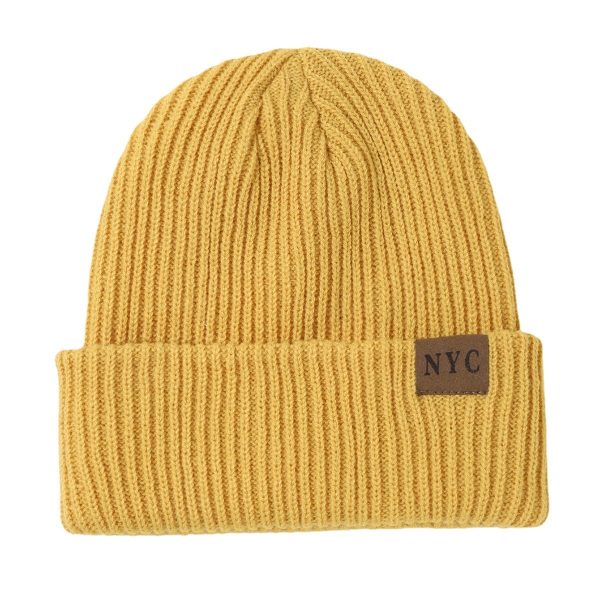 Autumn And Winter New Hat General Solid Color Flip Edge Warm Windproof Knitted Cap - Image 7