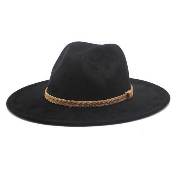 Western Cowboy Hat Sun Shade Sun Shield Hat Mens And Womens Suede Casual Versatile Knight Hat - Image 3