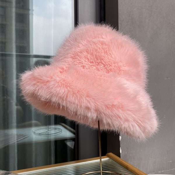 Versatile long haired fisherman hat, Korean version, face enhancing small bucket hat, warm and thick basin hat - Image 15