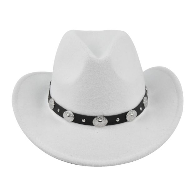 Classic Cowboy Hat Vintage Jazz Hat National Style Fur Top Hat Felt Hat Vintage Imitation Sheep Hat Cowboy Hat - Image 5