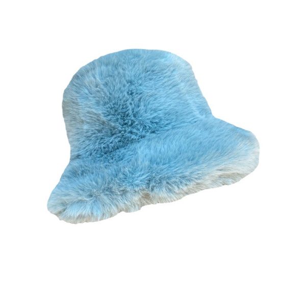 Versatile long haired fisherman hat, Korean version, face enhancing small bucket hat, warm and thick basin hat - Image 5