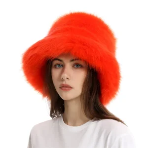 Faux Fur Hat Women's Elegant Autumn and Winter Fur Fisherman Hat New Color Korean Senior Warm Bucket Hat