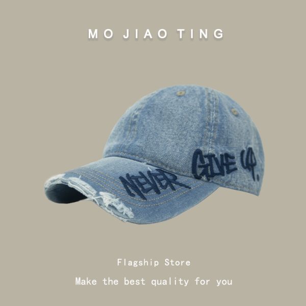 Summer sun shading letter embroidery versatile face enhancing small duckbill hat