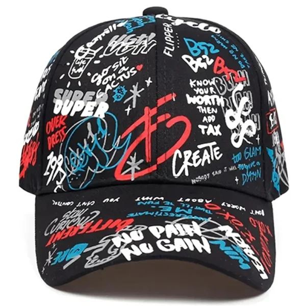 fashion Letter Baseball Cap Graffiti Sun Hip Hop Cap Visor Spring Hat Men Adjustable Snapback Cotton Cap For Women Men Hats - Image 2