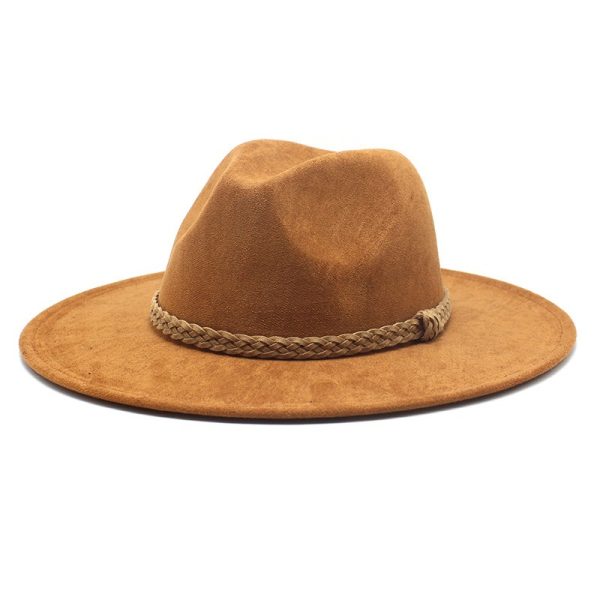 Western Cowboy Hat Sun Shade Sun Shield Hat Mens And Womens Suede Casual Versatile Knight Hat - Image 4