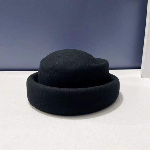 French retro wool beret woolen Hepburn style felt hat concave top painter hat - Image 3