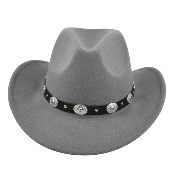 Classic Cowboy Hat Vintage Jazz Hat National Style Fur Top Hat Felt Hat Vintage Imitation Sheep Hat Cowboy Hat - Image 4